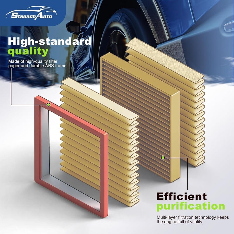 StaunchAuto Engine & Cabin Air Filter Set for Volkswagen Atlas 2018-2024 2025 2026 2.0L 3.6L VW Atlas Air Filter for Car Replacement CF11643 3QF129620 Car Accessories-2 Pack - Image 3